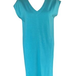 J. Jill Aqua Blue Midi Dress